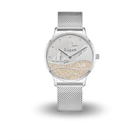 DUR Uhr 40er "Göhren" Strandsand, Mesh Band Edelstahl