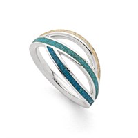 Ring "Ocean Stream" Strandsand/blauer Steinsand