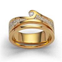 Ring "Maui" Strandsand/Zirkonia vergoldet