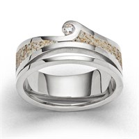 Ring "Maui" Strandsand/Zirkonia rhodiniert