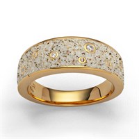 Ring "Monaco" Standsand/Zirkonia vergoldet